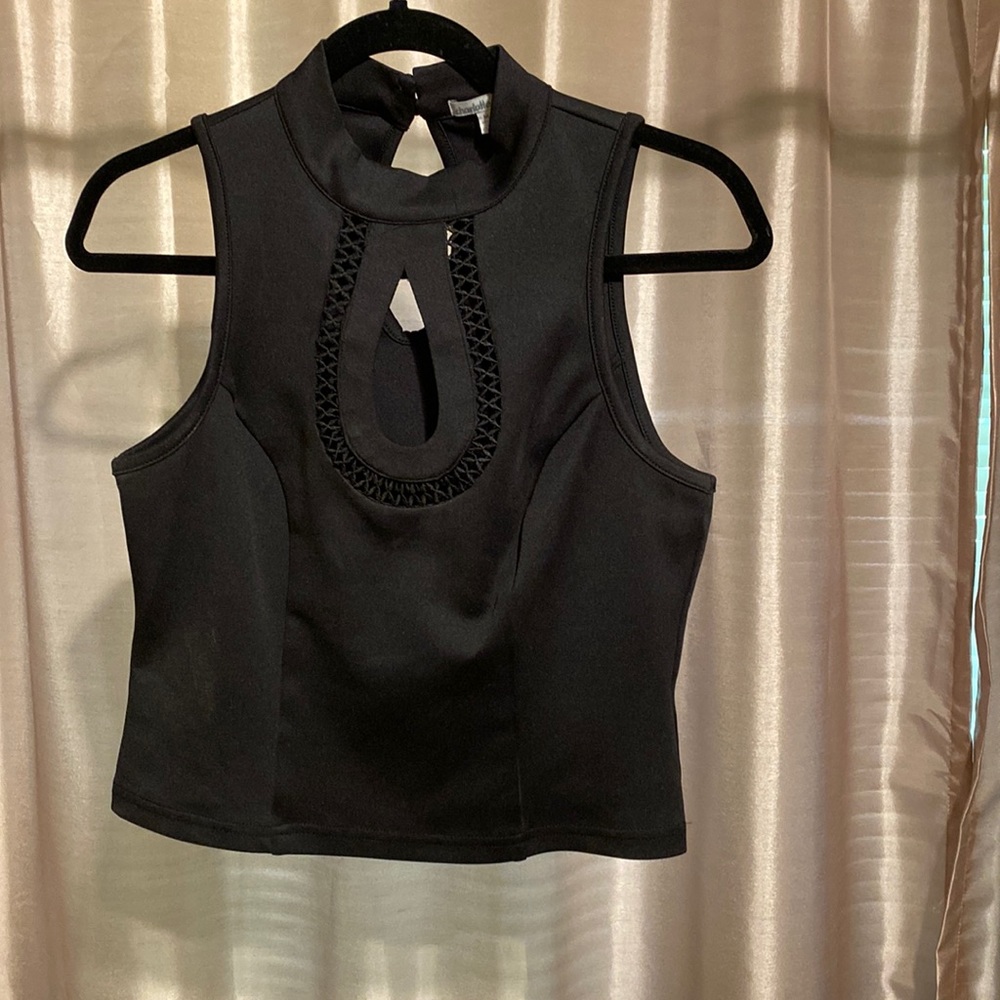 Charlotte Russe, black, medium crop top